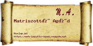 Matriszottó Agád névjegykártya